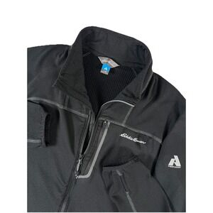 Eddie Bauer First Ascent Free Heat Black Full Zip Waffle Fleece Jacket Men's Med